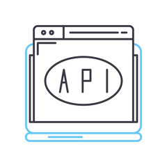 api line icon, outline symbol, vector illustration, concept sign