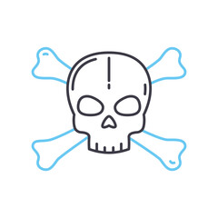 crossbones line icon, outline symbol, vector illustration, concept sign