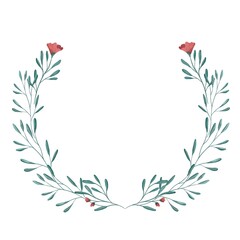 Fototapeta na wymiar Floral wreath illustration for wedding invitation