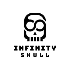 infinity skull logo design