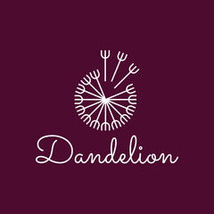beautiful dandelion logo design