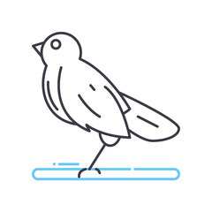 bird line icon, outline symbol, vector illustration, concept sign