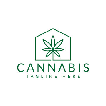 green cannabis house logo design