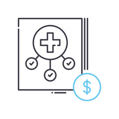 Obraz premium all-inclusive price line icon, outline symbol, vector illustration, concept sign