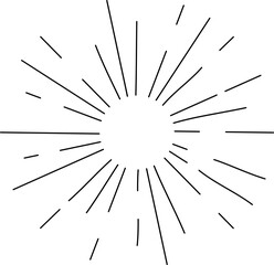 Obraz premium Sun rays or sunshine linear drawing