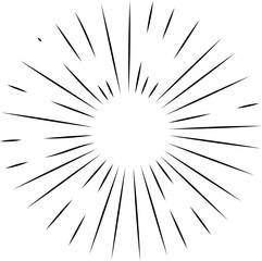 Obraz premium Sun rays or sunshine linear drawing