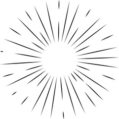 Obraz premium Sun rays or sunshine linear drawing