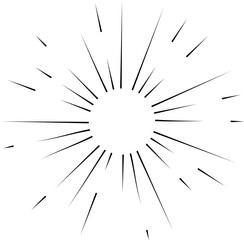 Obraz premium Sun rays or sunshine linear drawing