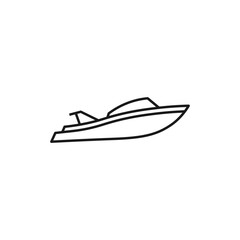 Speed Boat line art sailor icon design template vector illustration