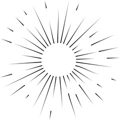 Obraz premium Sun rays or sunshine linear drawing