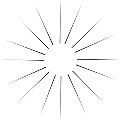 Obraz premium Sun rays or sunshine linear drawing