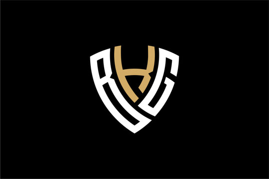 BKG creative letter shield logo design vector icon illustration