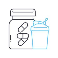 body building supplement line icon, outline symbol, vector illustration, concept sign