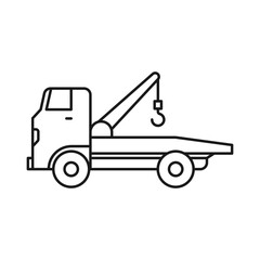 Fototapeta na wymiar Towing Vehicle line art transport icon design template vector illustration