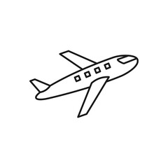 Airplane line art transport icon design template vector illustration