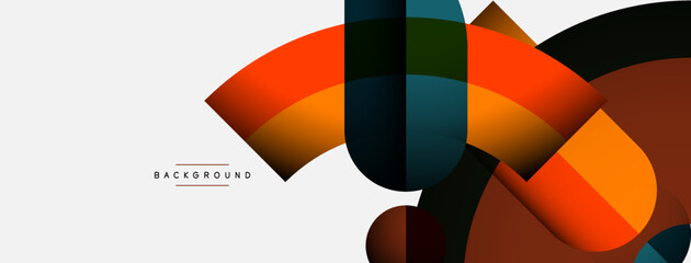 Geometric abstract background. Round shapes, circles, lines composition for wallpaper banner background or landing page