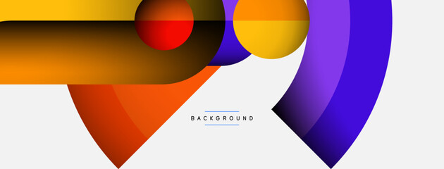 Geometric abstract background. Round shapes, circles, lines composition for wallpaper banner background or landing page