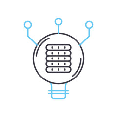 fintech idea line icon, outline symbol, vector illustration, concept sign
