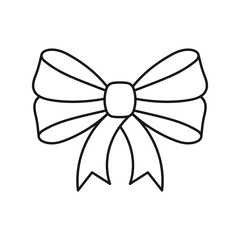 Ribbon Bow line art ribbon icon design template vector illustration