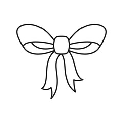 Ribbon Bow line art ribbon icon design template vector illustration