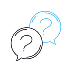ask questions line icon, outline symbol, vector illustration, concept sign