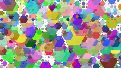 hexagon colorful backgraund for wallpaper, fabric