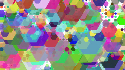 hexagon colorful backgraund for wallpaper, fabric