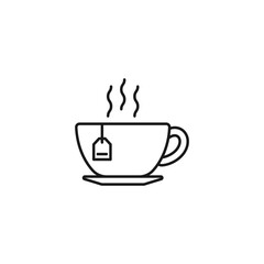 Hot Tea line art tea icon design template vector illustration