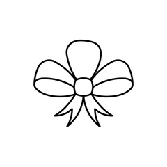 Ribbon Bow line art ribbon icon design template vector illustration
