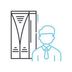 broker line icon, outline symbol, vector illustration, concept sign