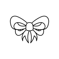 Ribbon Bow line art ribbon icon design template vector illustration