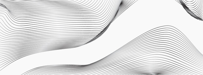 Abstract wave vector texture black line on white background for your design, banner, social media post. 10 eps