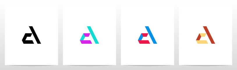 Geometric Ribbon Letter Logo Design A
