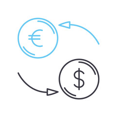 currency line icon, outline symbol, vector illustration, concept sign