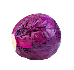 Fototapeta premium Red cabbage isolated in transparent png format