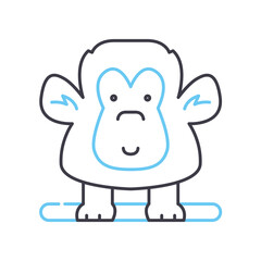 circus monkey line icon, outline symbol, vector illustration, concept sign