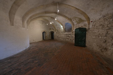 Sunlight finding its way into the interior of a coastal fortress in kent.