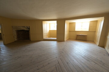 Bright sunlight finding its way into the interior of a coastal fortress in kent.