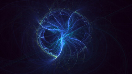 Fototapeta premium 3D rendering abstract multicolor technology fractal light background