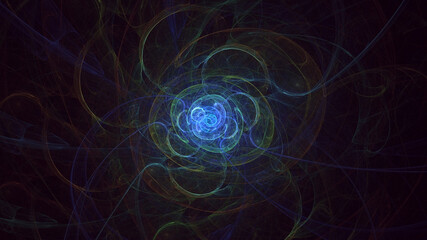 3D rendering abstract multicolor technology fractal light background