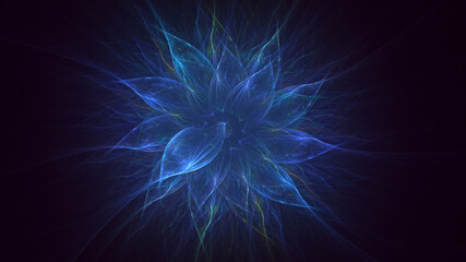 3D rendering abstract multicolor technology fractal light background