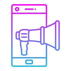 Mobile Marketing Line Gradient Icon