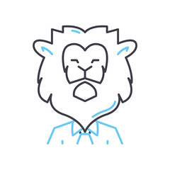 circus lion line icon, outline symbol, vector illustration, concept sign