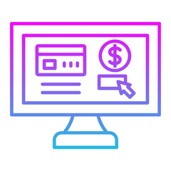 Online Payment Line Gradient Icon