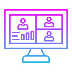 Conference Line Gradient Icon