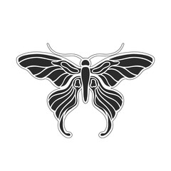 Art nouveau style basic butterfly element. 1920-1930 years vintage design. Symbol motif design. Isolated on white.