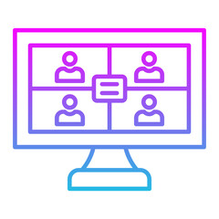 Fototapeta premium Video Call Line Gradient Icon