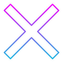 Cross Line Gradient Icon