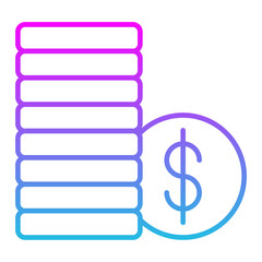 Coins Line Gradient Icon