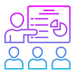 Presentation Line Gradient Icon